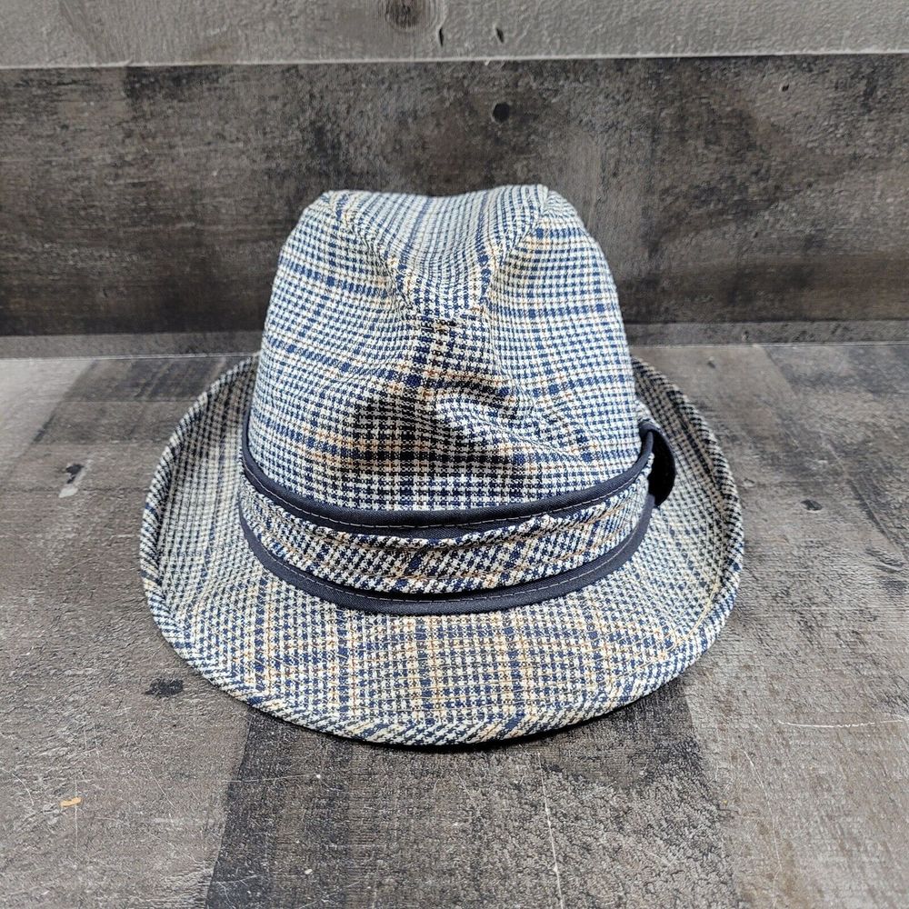 Vintage Men’s Fedora Hat Plaid Houndstooth Size 7